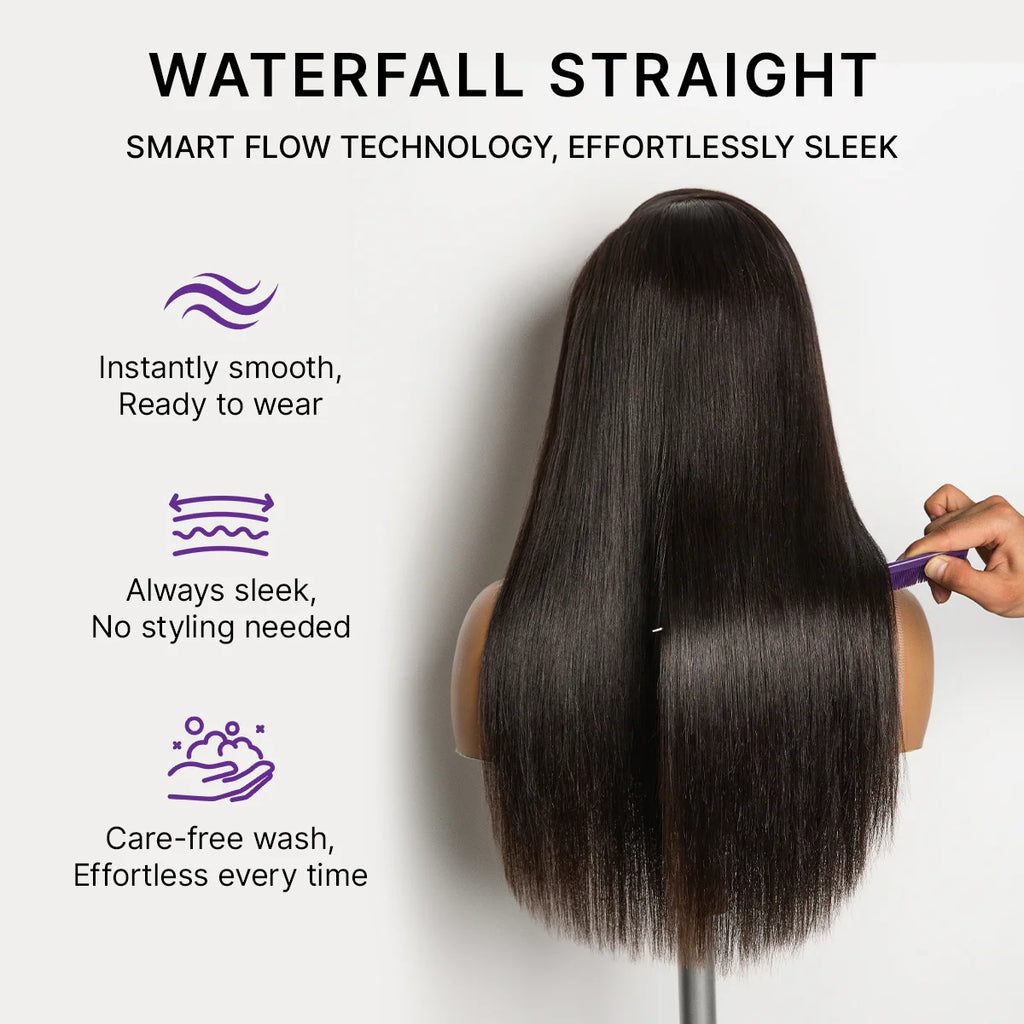 Menglle Hair Side Part Straight 13X4 Lace Front Wig With Baby Hair Pre Everything Glueless Quick Wear Human Hair Wigs 200% Density Natural Color#springfresh#GiftedInLove