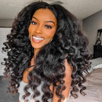 [200% Density] Menglle Yaki Loose Wave 13x4 Lace Front Wigs Human Hair Pre Cut Lace Glueless Yaki Bounce Wand Curly Wig Natural Hairline Beginner Friendly#springfresh#GiftedInLove