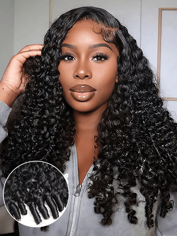 Burmese Curly Glueless Wig Bleached Knots 13x4 HD Lace Front Glueless Wig With Flexible Fit Drawstring