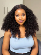 13x6 SKINLIKE Real HD Lace Full Frontal Wig Loose Deep Wave, 180% Density 0.10mm Ultra-thin Invisible Transparent Lace Pre-plucked With Baby Hair Raw Indian Curly Human Hair Wigs for Women