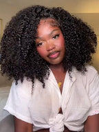 [Free Upgraded 7x6 Lace] MENGLLE 4C Baby Hair Kinky Curly 7x6 Pre Cut Lace Front Wig Wear and Go Glueless 200%/250% Density Human Hair Wigs Beginner Friendly
