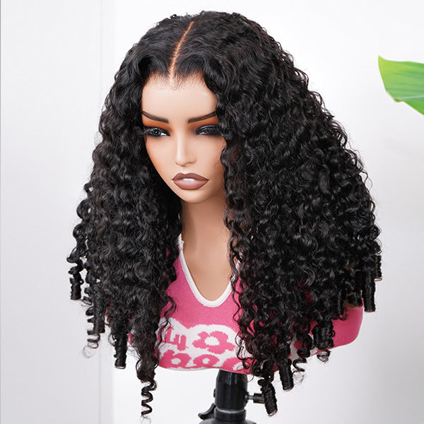 Burmese Curly Glueless Wig Bleached Knots 13x4 HD Lace Front Glueless Wig With Flexible Fit Drawstring