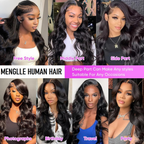 13x6 Body Wave Lace Front Wigs Human Hair 100% Human Hair 13x6 HD Lace Frontal Wigs Pre-Plucked Natural Black Human Hair Wigs for Women 180 Density