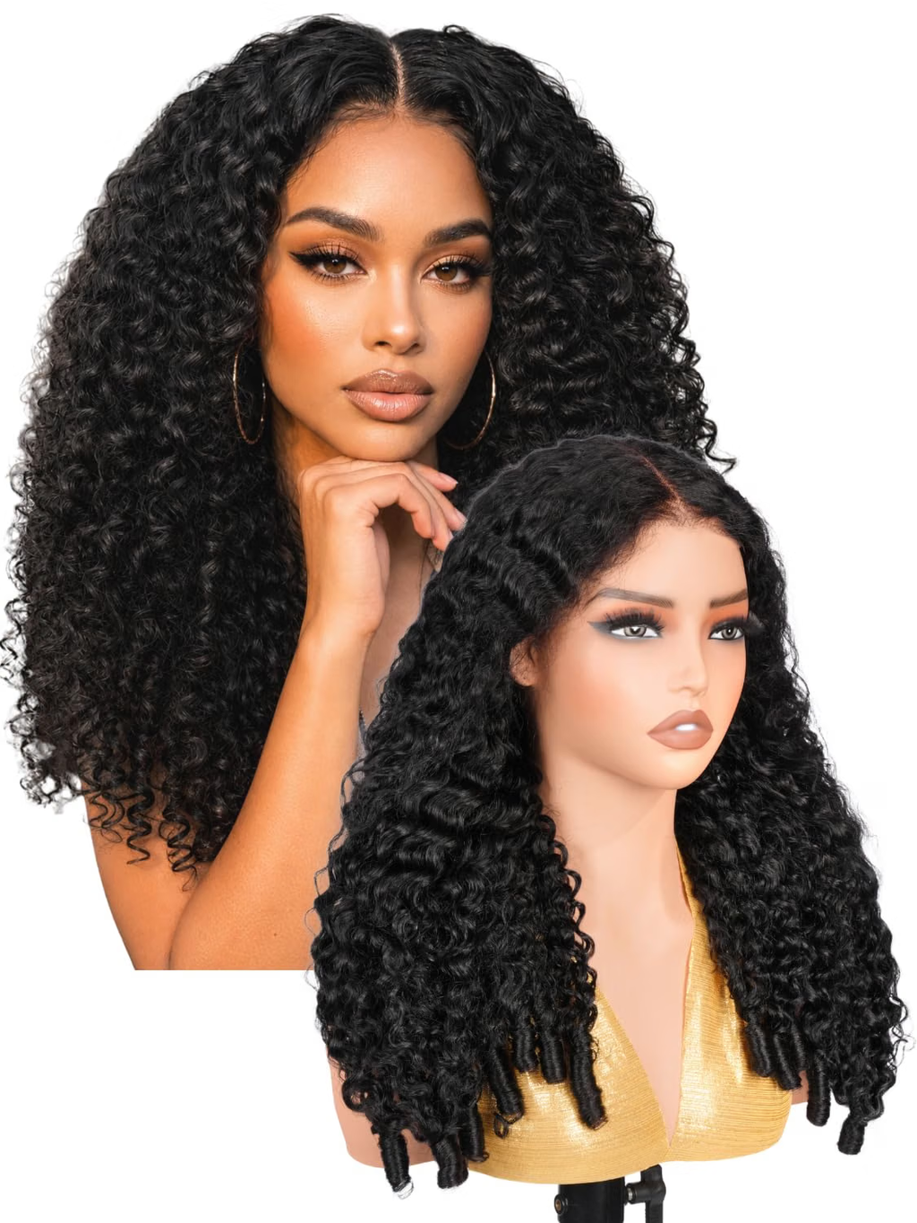 7X5 Burmese Curly Glueless Wig Human Hair Pre Plucked Pre Cut 180% Density Natural Black Drawstring Wig Wear And Go Beginners Friendly Curly Lace Wig