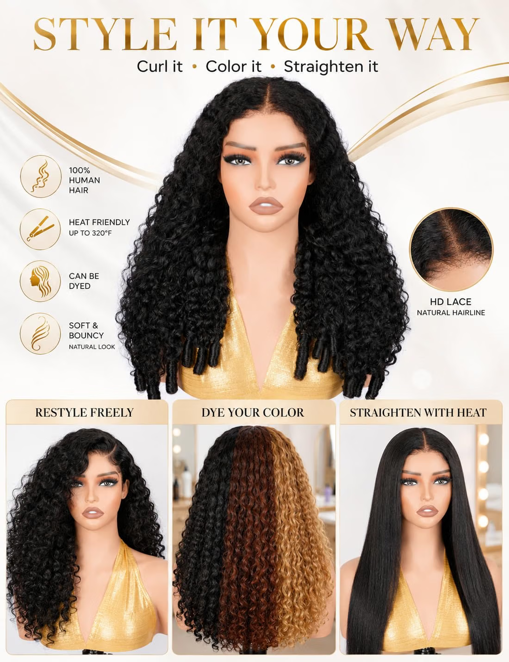7X5 Burmese Curly Glueless Wig Human Hair Pre Plucked Pre Cut 180% Density Natural Black Drawstring Wig Wear And Go Beginners Friendly Curly Lace Wig