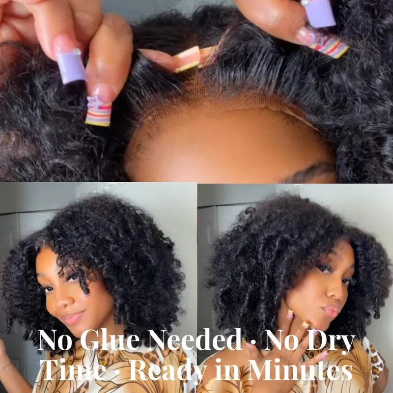 [Burmese Jerry Twist Out Glueless Wig] Menglle Glueless Wear Go 7x6 Burmese Jerry Curly Twist Out Human Hair Wig 220% Density Pre-Defined Curls Bounce Ends And Layered Twist-Out Design Beginner Friendly Wig Natural Black Color