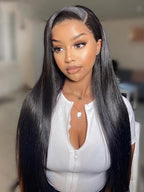 Menglle Hair Side Part Straight 13X4 Lace Front Wig With Baby Hair Pre Everything Glueless Quick Wear Human Hair Wigs 200% Density Natural Color#springfresh#GiftedInLove