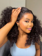 13x6 SKINLIKE Real HD Lace Full Frontal Wig Loose Deep Wave, 180% Density 0.10mm Ultra-thin Invisible Transparent Lace Pre-plucked With Baby Hair Raw Indian Curly Human Hair Wigs for Women