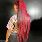 1B/Pink Highlight Wig 13x4 Hd Lace Front Human Hair Straight Wigs Ombre Pink Colored Brazilian Lace Frontal Wig For Women