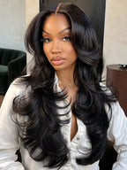 13x6 Body Wave Lace Front Wigs Human Hair 100% Human Hair 13x6 HD Lace Frontal Wigs Pre-Plucked Natural Black Human Hair Wigs for Women 180 Density