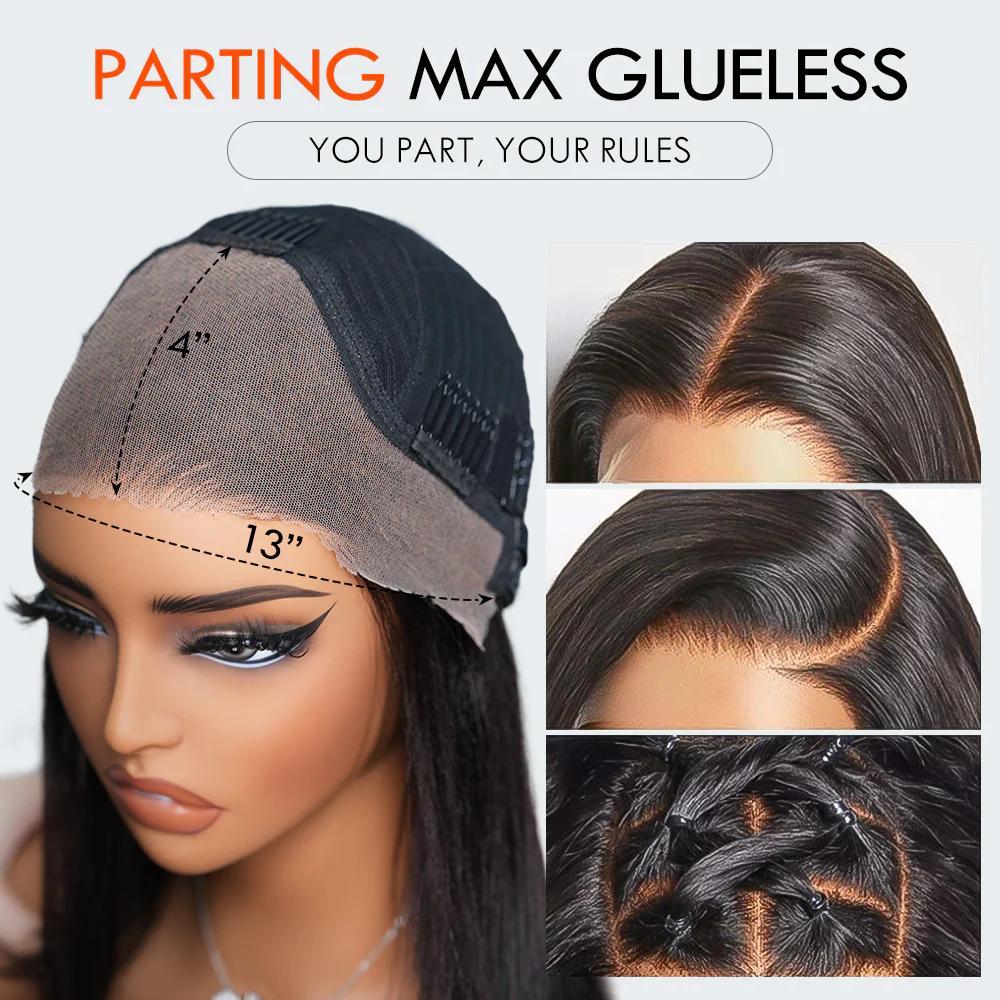 Menglle 250% Density Yaki Straight With Spiral Curl 13x4 Lace Front Wig Pre Cut Lace Glueless Ready to Wear Human Hair Wigs#Outdoorfun