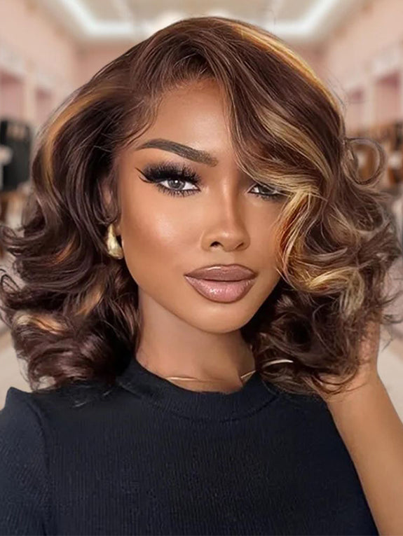 [Free Upgraded 7x6 Side Part] Menglle Hair Honey Blonde Highlight 200% Density 7X6 Lace Front Wig Pre Cut Lace Ready to Go Human Hair Wigs Medium Cap Size#springfresh#GiftedInLove
