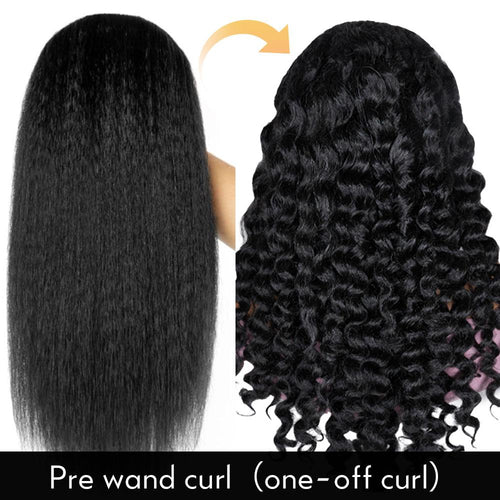 [200% Density] Menglle Yaki Loose Wave 13x4 Lace Front Wigs Human Hair Pre Cut Lace Glueless Yaki Bounce Wand Curly Wig Natural Hairline Beginner Friendly#springfresh#GiftedInLove