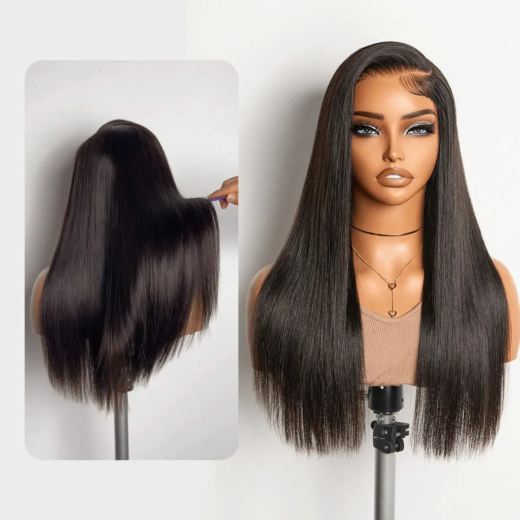 Menglle Hair Side Part Straight 13X4 Lace Front Wig With Baby Hair Pre Everything Glueless Quick Wear Human Hair Wigs 200% Density Natural Color#springfresh#GiftedInLove