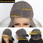 13x6 SKINLIKE Real HD Lace Full Frontal Wig Loose Deep Wave, 180% Density 0.10mm Ultra-thin Invisible Transparent Lace Pre-plucked With Baby Hair Raw Indian Curly Human Hair Wigs for Women