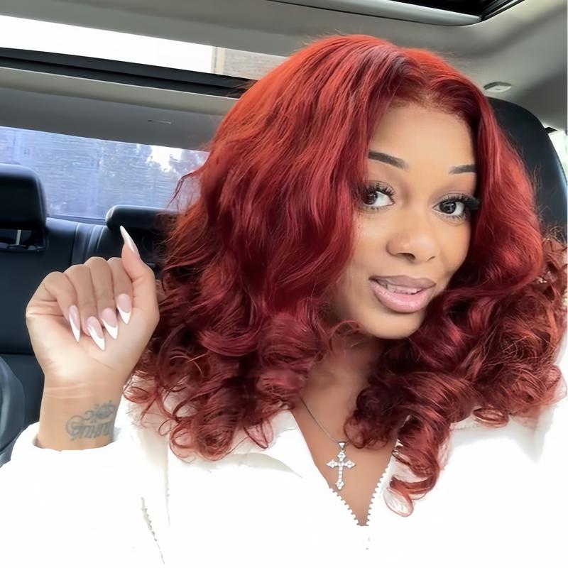 Menglle Hair 220% Density Bouncy Wave Blow Out 7x6 Pre-Cut Lace Closure Wig Spiral Curl Glue-On Human Hair Glueless Wigs With Middle Part 90s Style