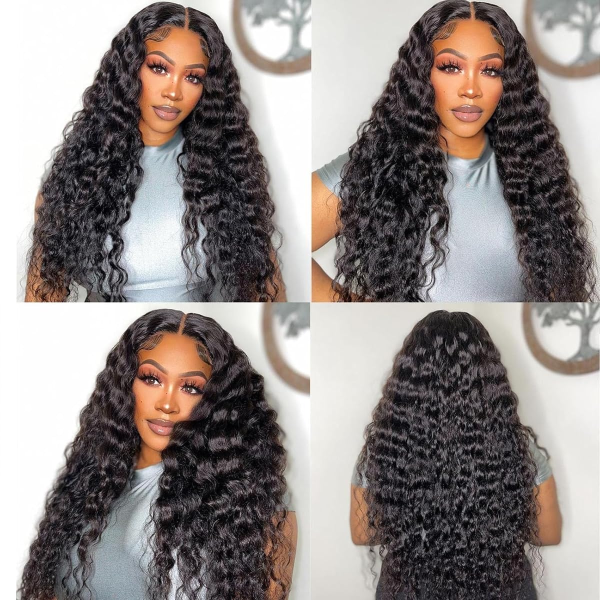 13x6 SKINLIKE Real HD Lace Full Frontal Wig Loose Deep Wave, 180% Density 0.10mm Ultra-thin Invisible Transparent Lace Pre-plucked With Baby Hair Raw Indian Curly Human Hair Wigs for Women