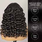 13x6 SKINLIKE Real HD Lace Full Frontal Wig Loose Deep Wave, 180% Density 0.10mm Ultra-thin Invisible Transparent Lace Pre-plucked With Baby Hair Raw Indian Curly Human Hair Wigs for Women