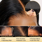 13x6 SKINLIKE Real HD Lace Full Frontal Wig Loose Deep Wave, 180% Density 0.10mm Ultra-thin Invisible Transparent Lace Pre-plucked With Baby Hair Raw Indian Curly Human Hair Wigs for Women