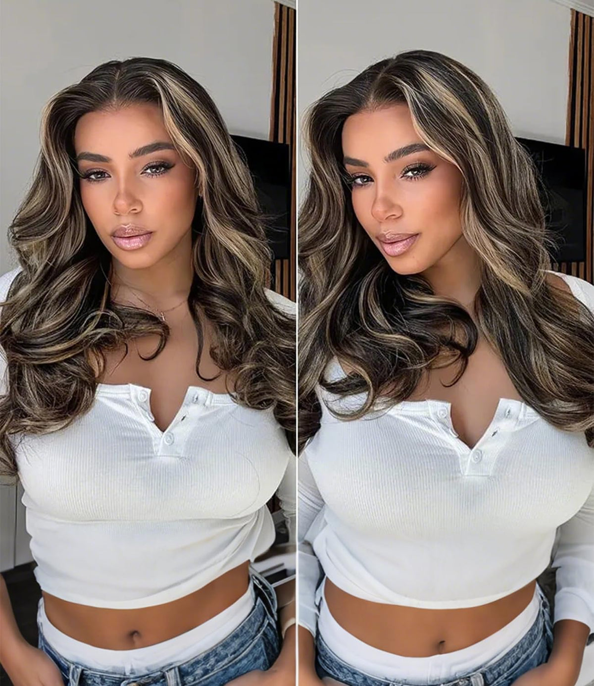 6x5 Glueless Balayage 1B/22 Highlight Loose Wave Human Hair Wig Pre Cut Pre Plucked Bleached Knots Beginner Friendly Natural Hairline