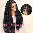 [Pre Braided 7X6 Water Wave] Menglle Pre Styled Boho Curly Wig 7X6 Glueless Ready to Go Box Braided Water Wave Lace Front Human Hair Wig#springfresh#GiftedInLove