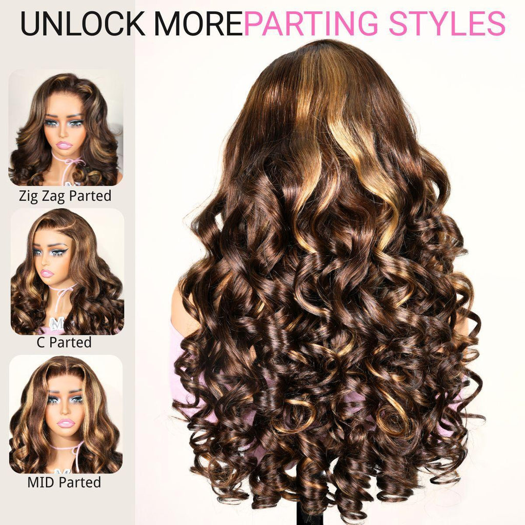 [Free Upgraded 7x6 Side Part] Menglle Hair Honey Blonde Highlight 200% Density 7X6 Lace Front Wig Pre Cut Lace Ready to Go Human Hair Wigs Medium Cap Size#springfresh#GiftedInLove