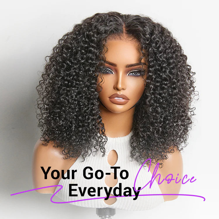 Glueless 7x6 Closure Pre-Cut Lace Afro Curly Wig Flexi-Fit Drawstring Cap Beginner Friendly 200% Density