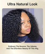 Glueless 7x6 Closure Pre-Cut Lace Afro Curly Wig Flexi-Fit Drawstring Cap Beginner Friendly 200% Density