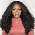 Menglle 250% Density Yaki Straight With Spiral Curl 13x4 Lace Front Wig Pre Cut Lace Glueless Ready to Wear Human Hair Wigs#Outdoorfun