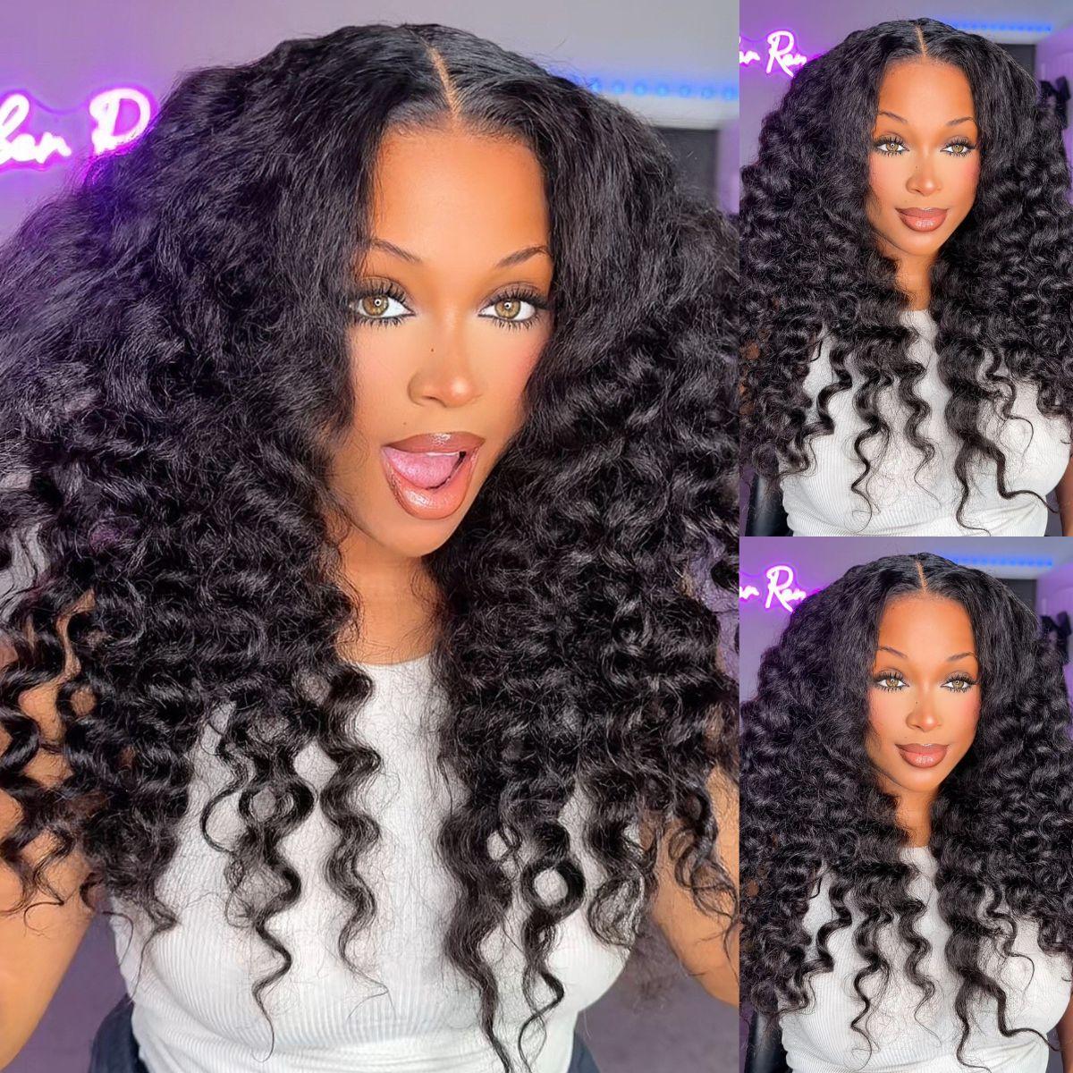 [200% Density] Menglle Yaki Loose Wave 13x4 Lace Front Wigs Human Hair Pre Cut Lace Glueless Yaki Bounce Wand Curly Wig Natural Hairline Beginner Friendly#springfresh#GiftedInLove