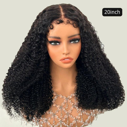 [Free Upgraded 7x6 Lace] MENGLLE 4C Baby Hair Kinky Curly 7x6 Pre Cut Lace Front Wig Wear and Go Glueless 200%/250% Density Human Hair Wigs Beginner Friendly