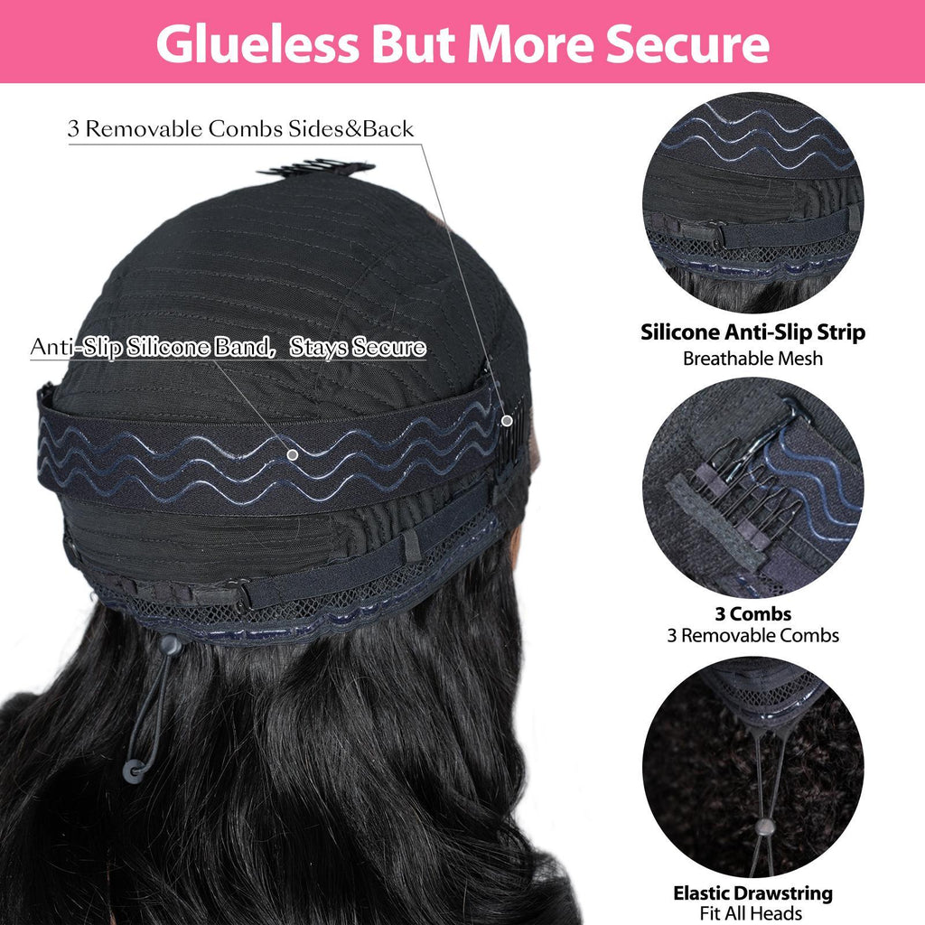 Glueless 7x6 Closure Pre-Cut Lace Afro Curly Wig Flexi-Fit Drawstring Cap Beginner Friendly 200% Density