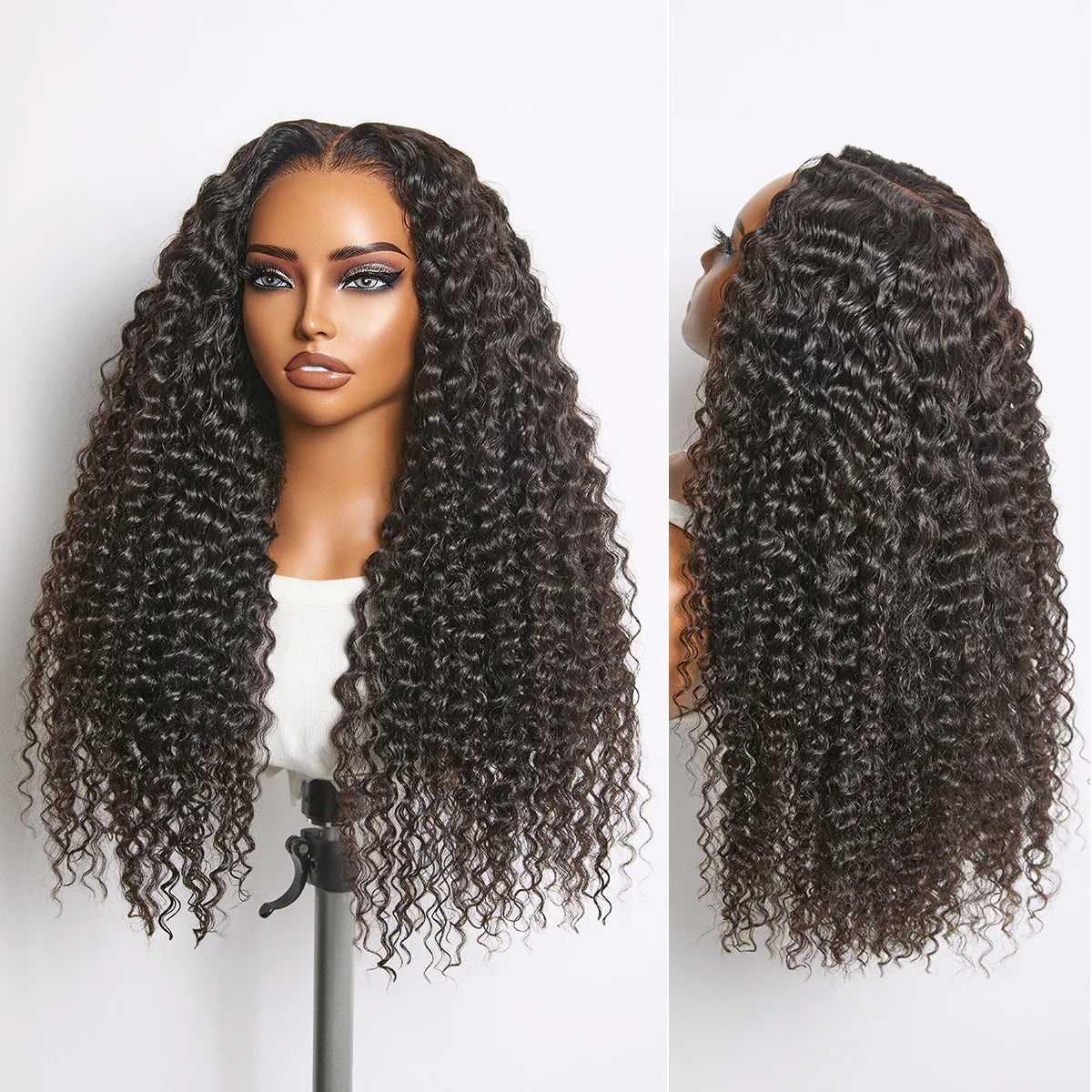 Comfort Wig 200% Density Deep Wave Glueless 7x6 Closure HD Lace Human Hair Wig Pre-Cut Lace