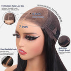 [Free Upgraded 7x6 Lace] MENGLLE 4C Baby Hair Kinky Curly 7x6 Pre Cut Lace Front Wig Wear and Go Glueless 200%/250% Density Human Hair Wigs Beginner Friendly